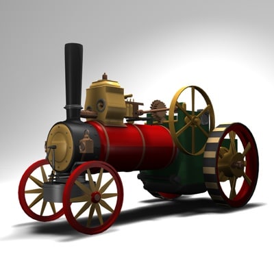 Steam tractor 3D model