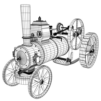 Steam tractor 3D model