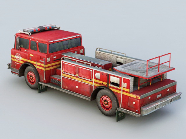 Vintage Ford Fire Truck 3D model