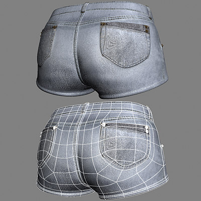 Women’s Short Jeans 3D model