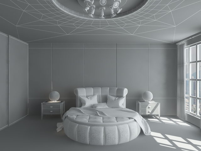 Blue bedroom 3D model