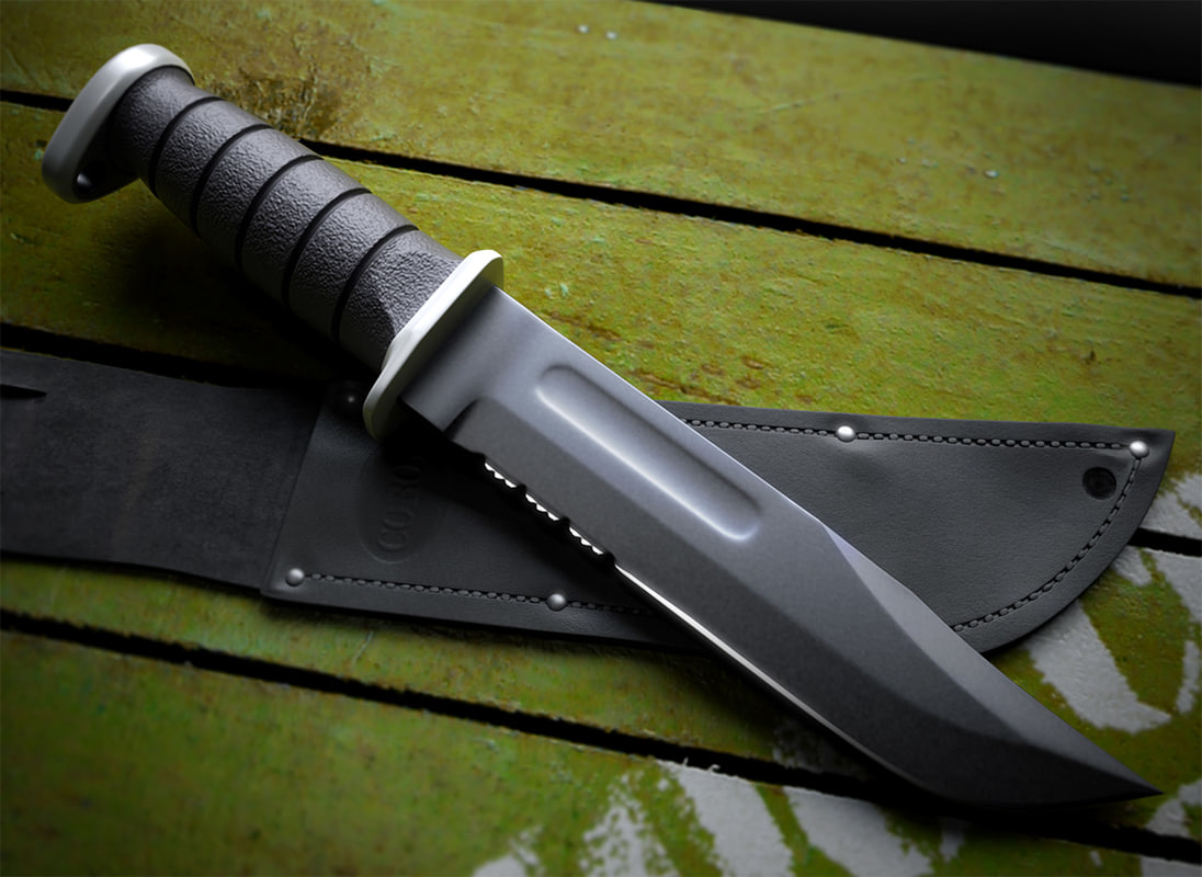 Combat knife 3D model