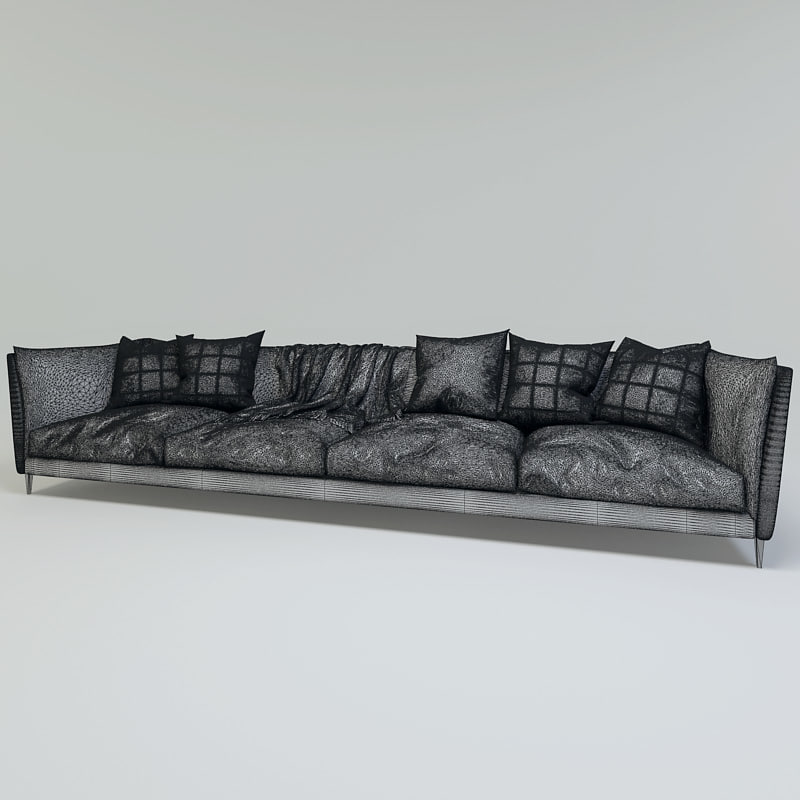 Leather sofa 3D model