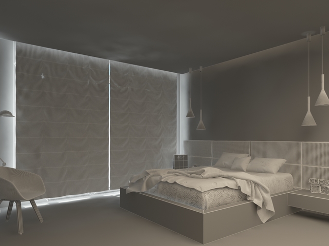 Modern bedroom 3D model