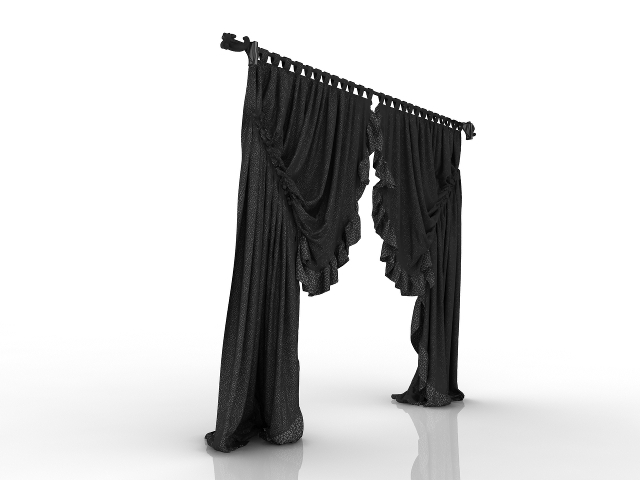 Modern curtains 3D model
