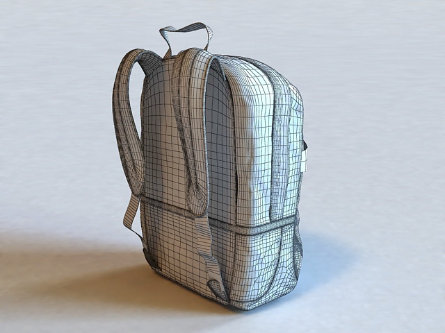School Backpack 3D model