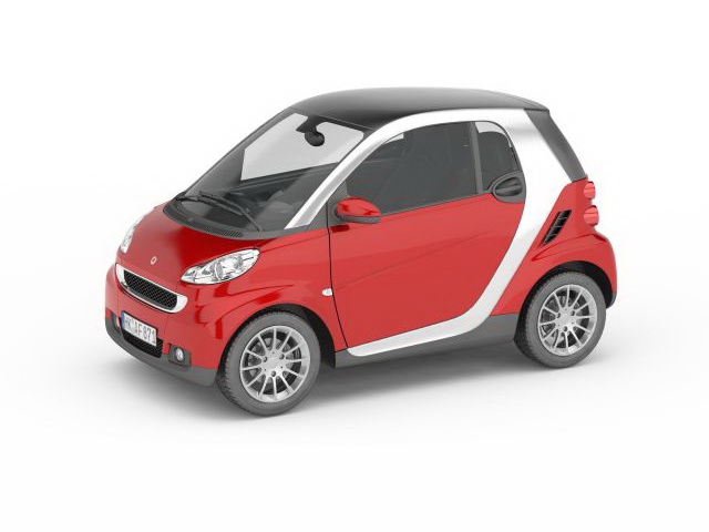 Smart red car 3D model