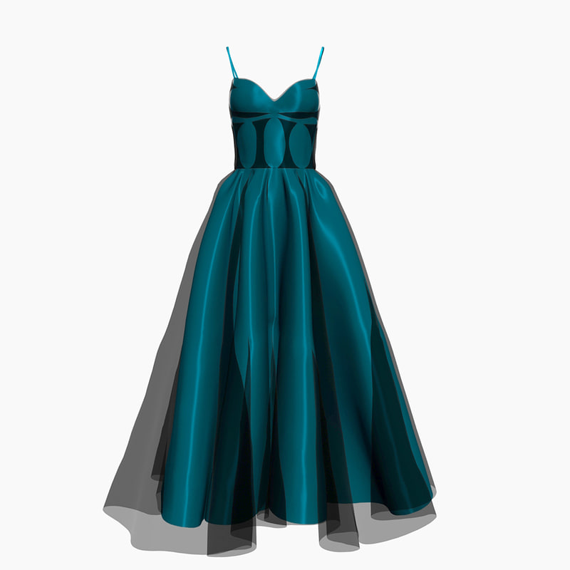 Turquoise Dress 3D model