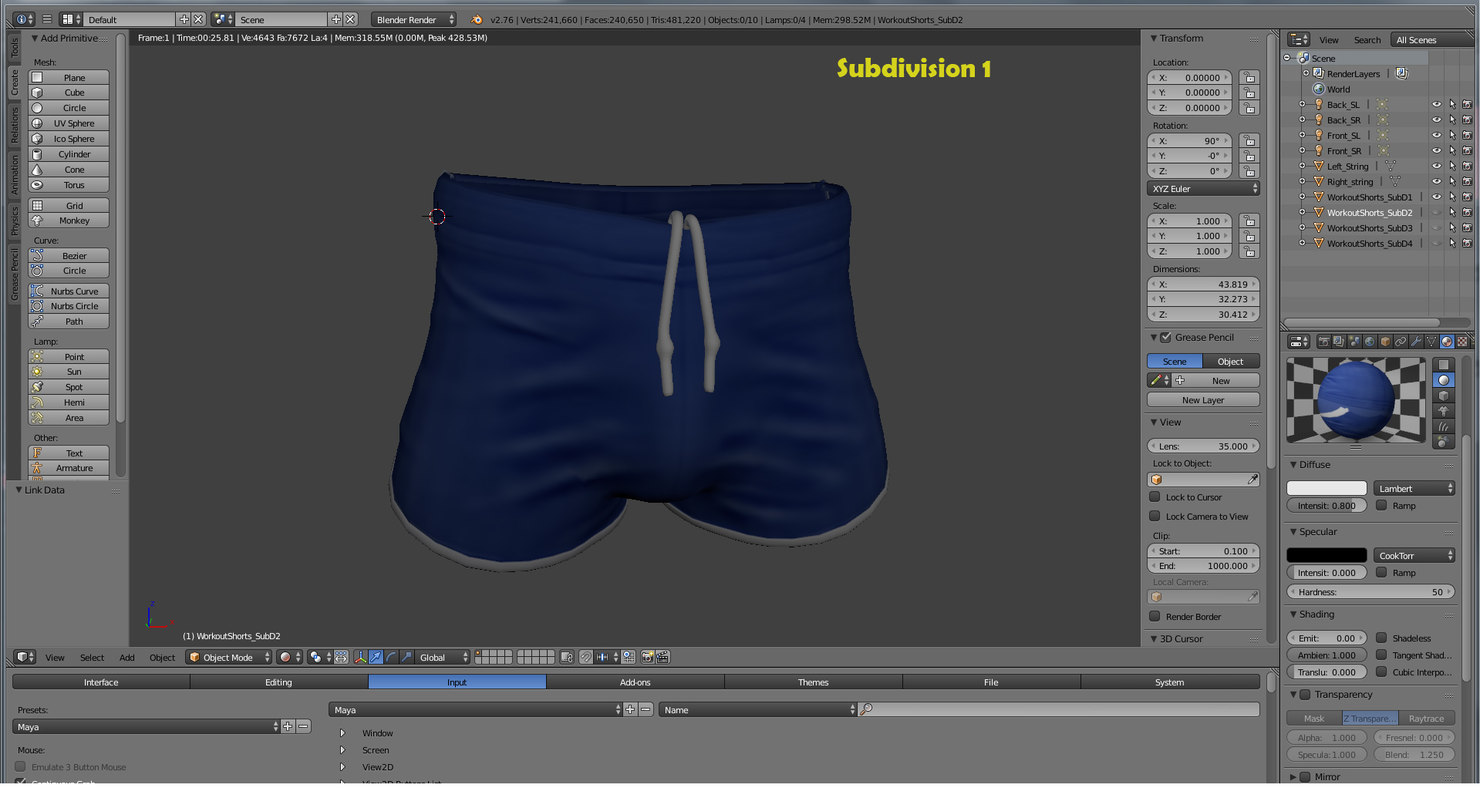 Workout Shorts 3D model