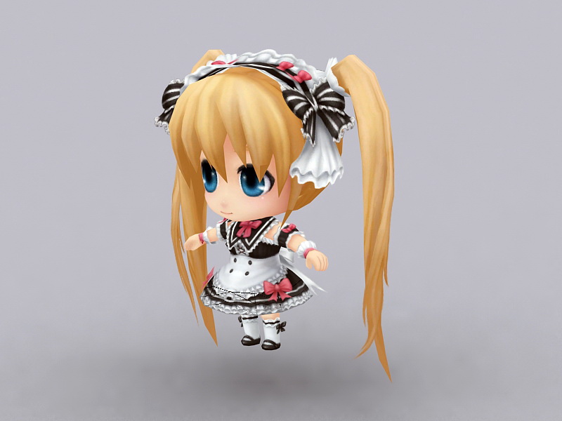 Anime Chibi Girl - Free 3D models