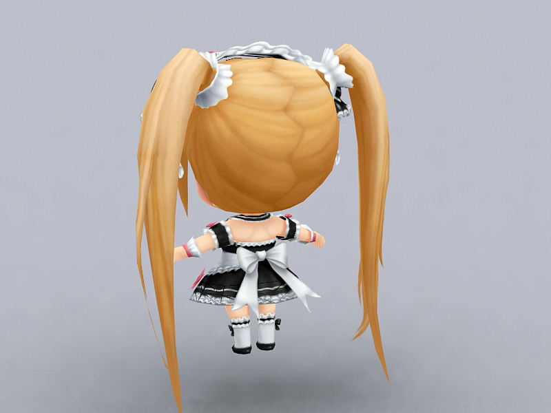 Anime Chibi Girl 3D model