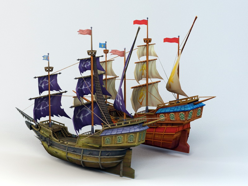 Anime Pirate Ship 3d Model Download For Free