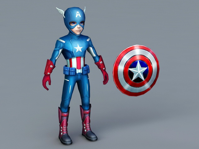 Captain America Cartoon 3d model