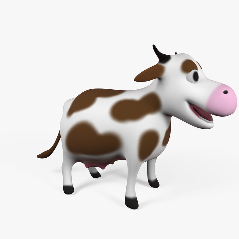 Cartoon Cow - Free 3D models