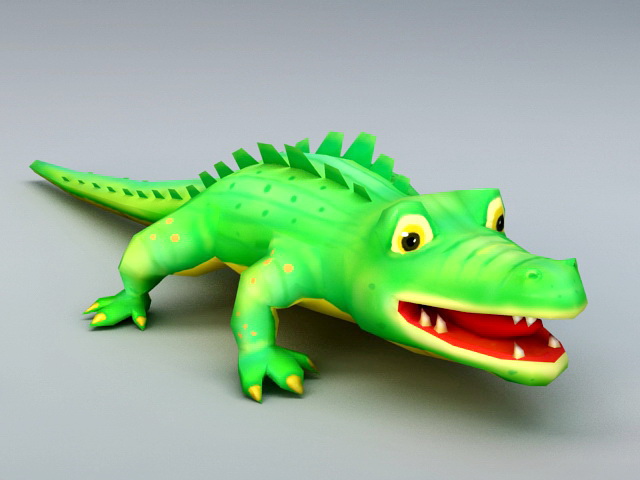 Cartoon Crocodile 3D model