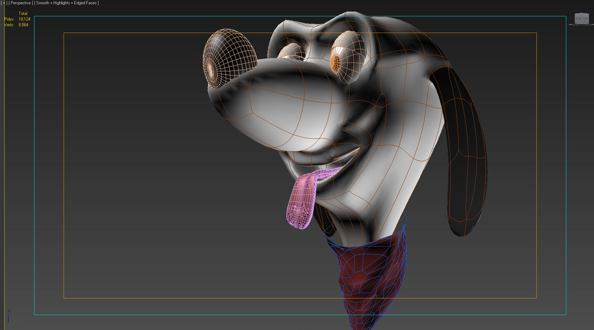 Cartoon dog head 3D model