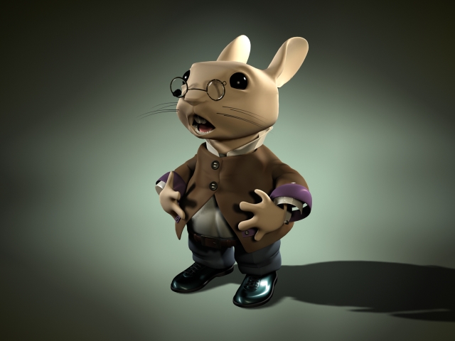 Cartoon rabbit with glasses 3d model