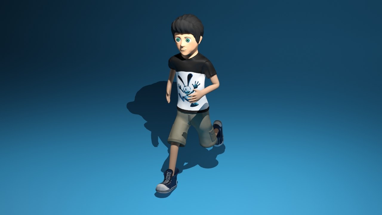Cartoon running boy - Free 3D models