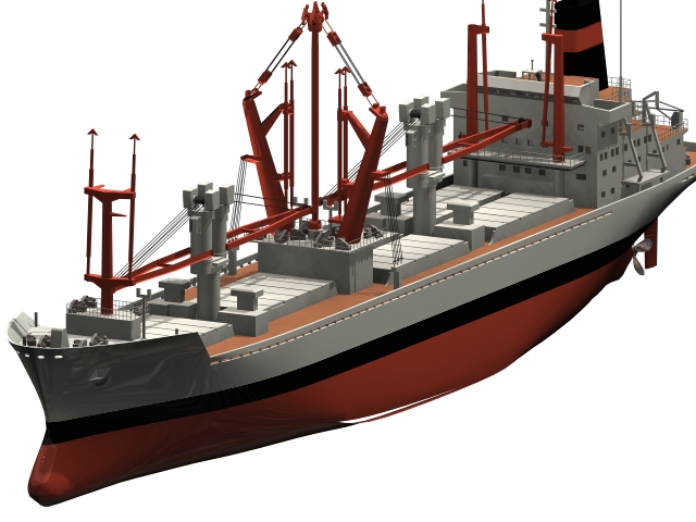 Container cargo ship 3D model