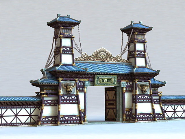 Gate of Chinese Temple 3D model