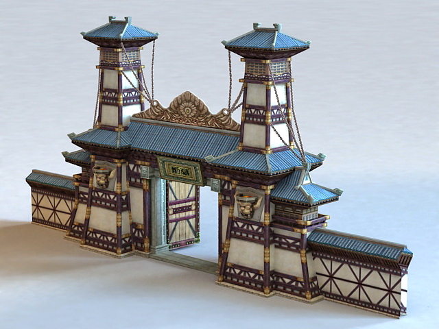 Gate of Chinese Temple 3D model