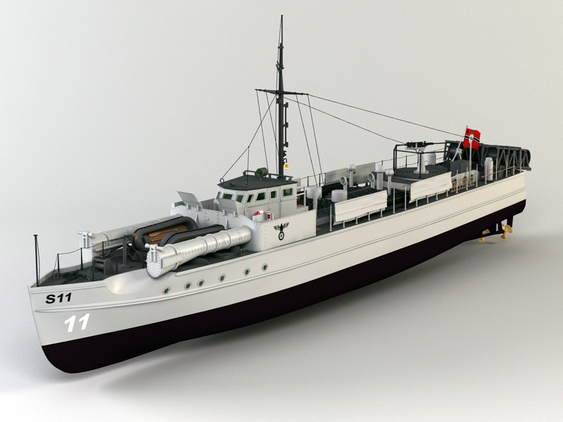 German E-boat S 11 3D model