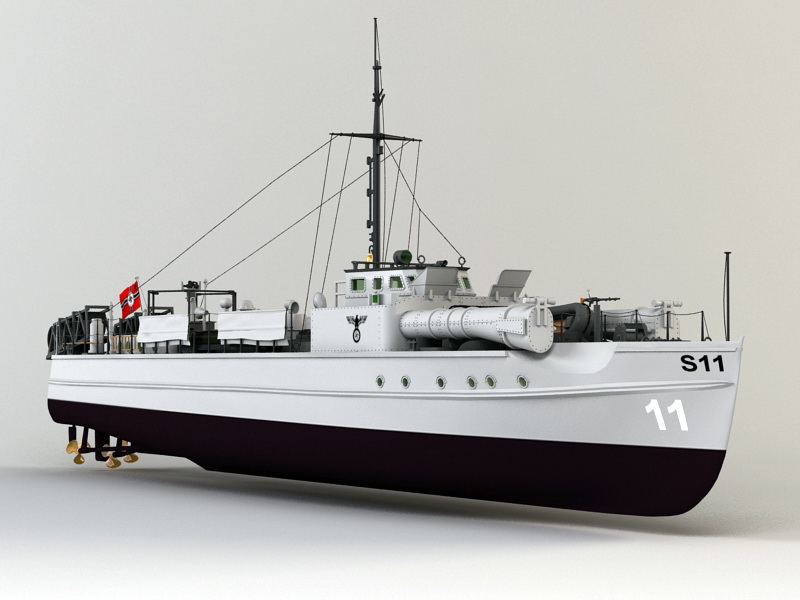 German E-boat S 11 3D model