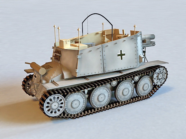 German Grille Artillery 3d model