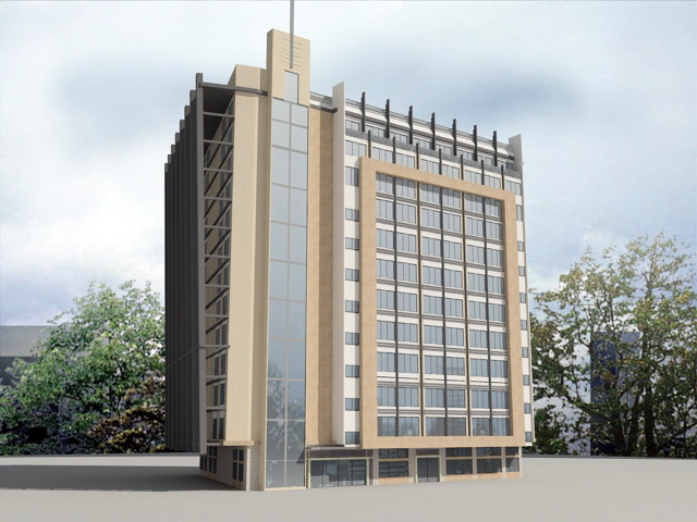 Hotel building 3D model