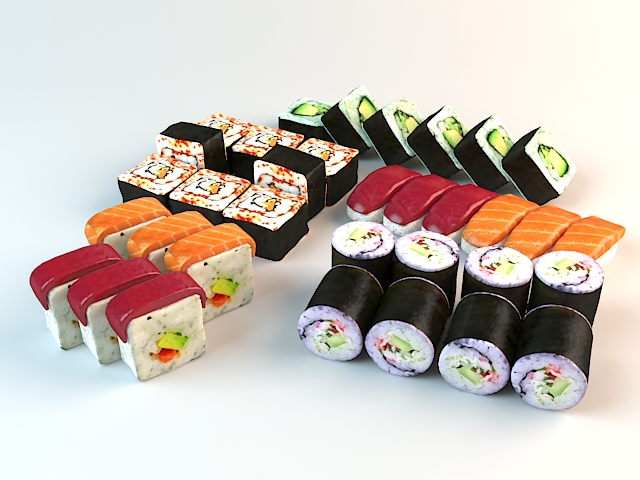 Japanese Sushi Set 3D model