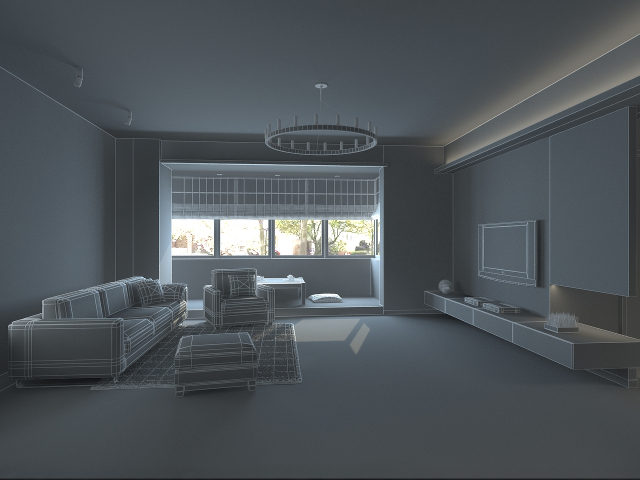 Living room studio 3D model