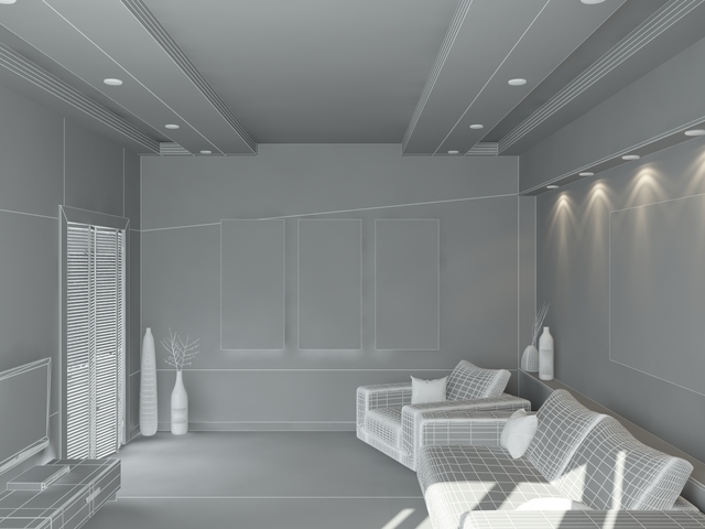 Modern living room 3D model