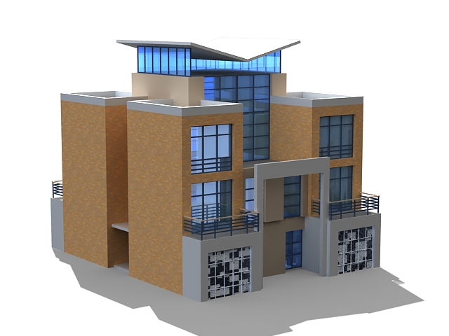 Modern townhouse 3D model