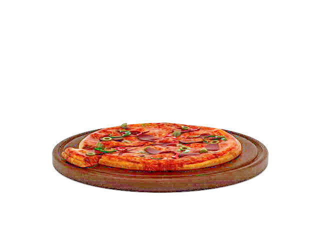 Pizza on bread board 3D model