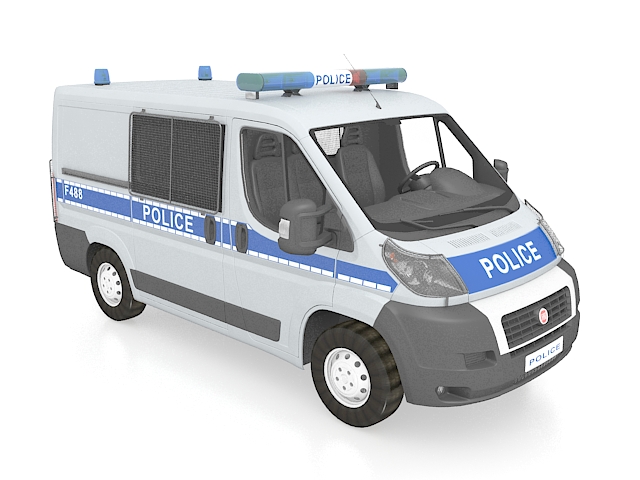 Police van Fiat Ducato 3D model