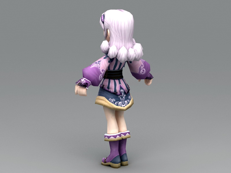 Pretty Anime Lady 3D model