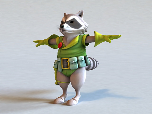 Raccoon Warrior 3D model