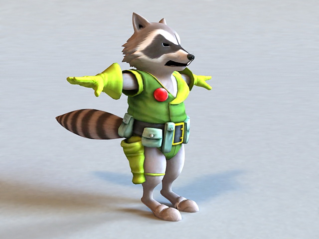 Raccoon Warrior 3D model