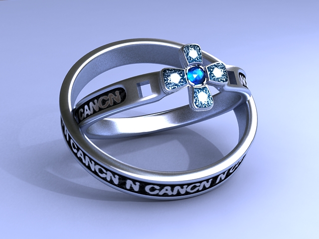 Vintage Gemstone Rings 3D model