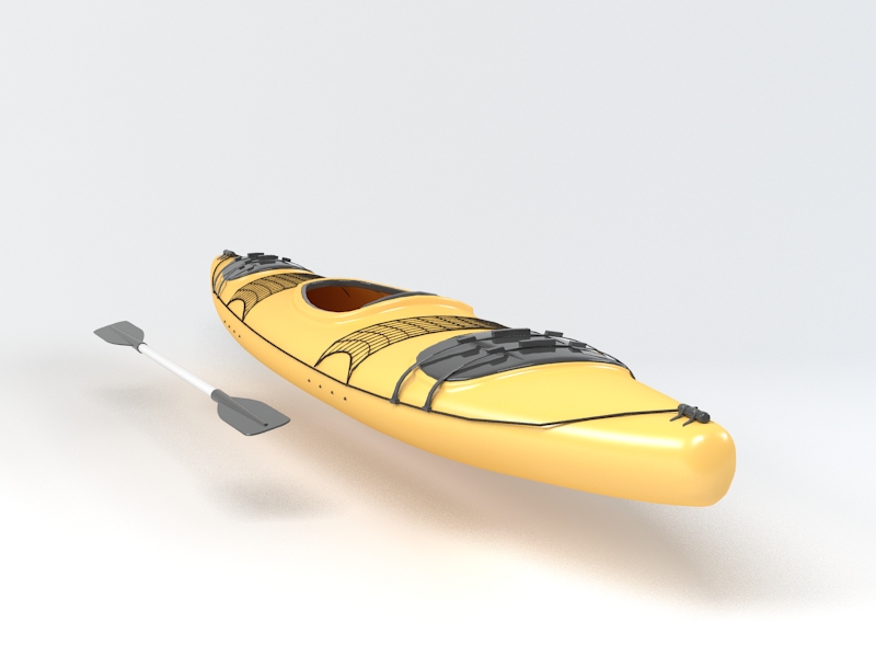 Yellow Kayak 3D model