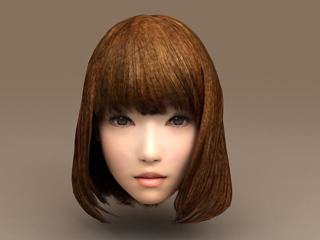 Asian Girl Head 3D model