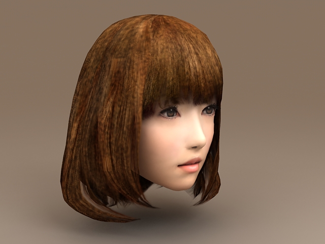 Asian Girl Head 3D model