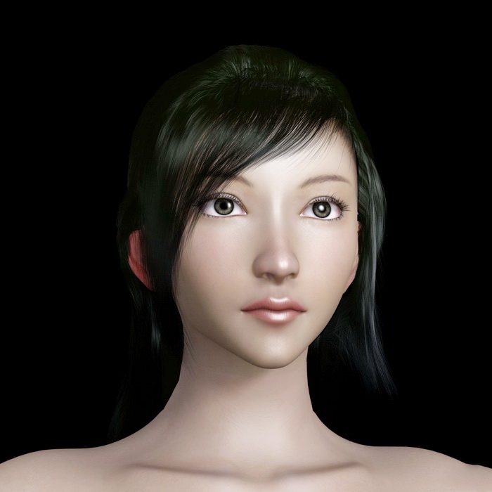 Beautiful Female Head 3D model