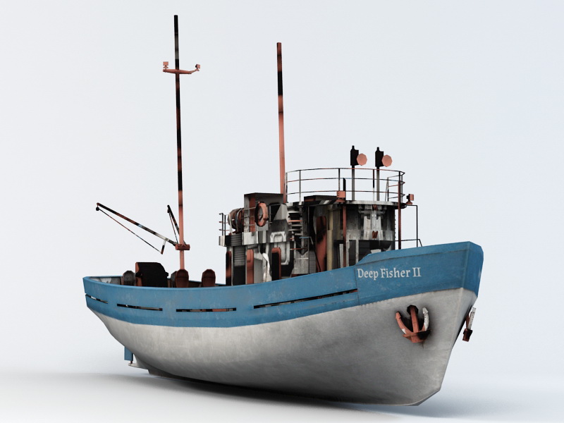 Deep sea fishing boat 3D model