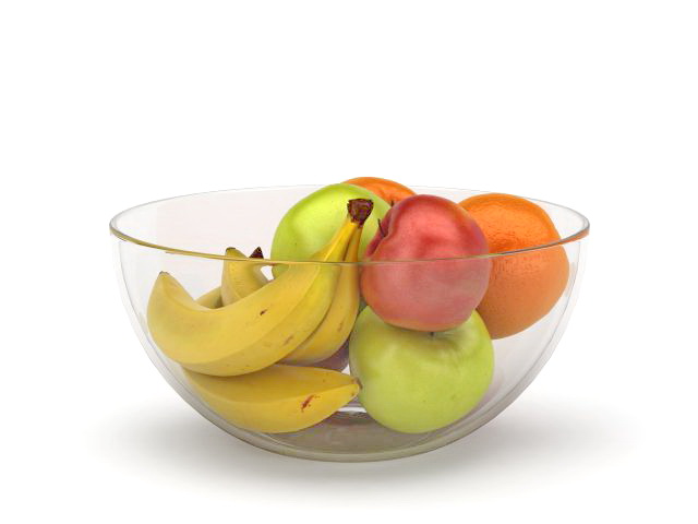 Fresh Fruit Bowl 3D model