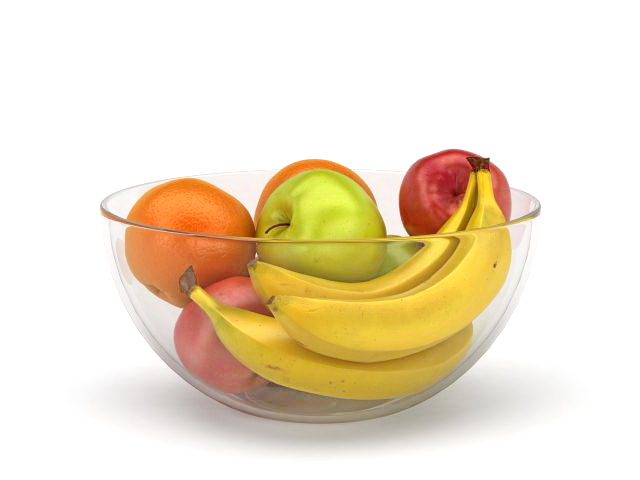 Fresh Fruit Bowl 3D model