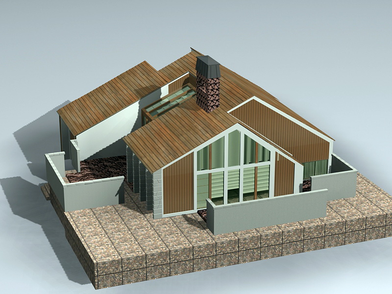 Modern Rustic House 3D model