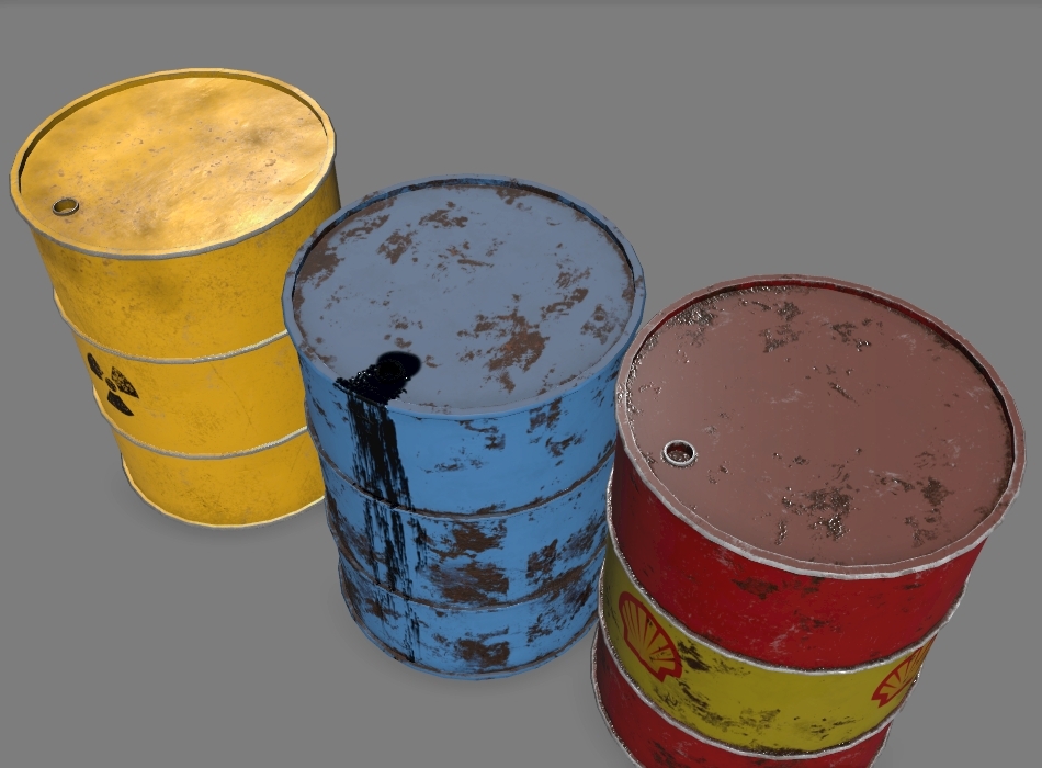 Oil Barrels 3D model