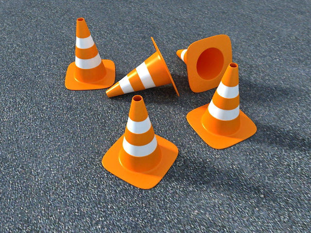 Orange Traffic Cones 3D model