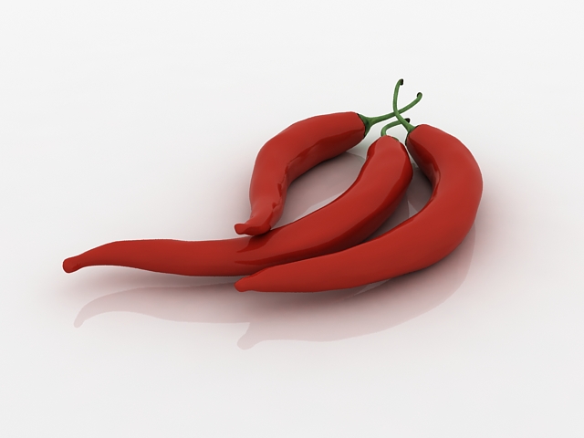Red chili peppers 3D model
